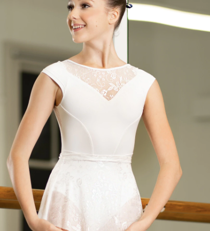 white cap sleeve leotard  lace