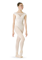 white cap sleeve leotard  lace