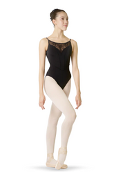 black ballet leotard lace