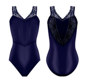 navy blue lace ballet leotard