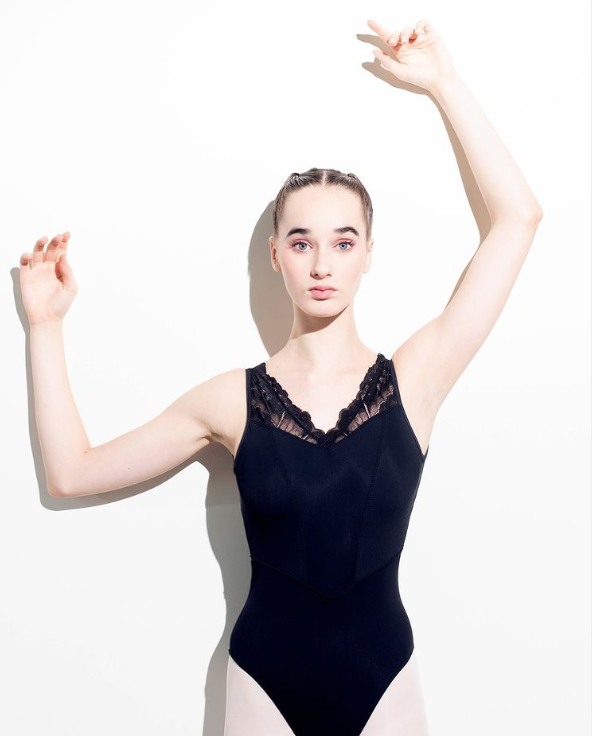 navy lace leotard