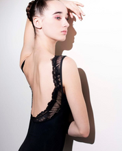 navy lace leotard