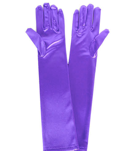 Long Satin Gloves purple