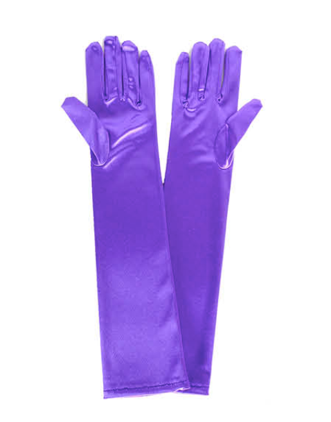 Long Satin Gloves purple