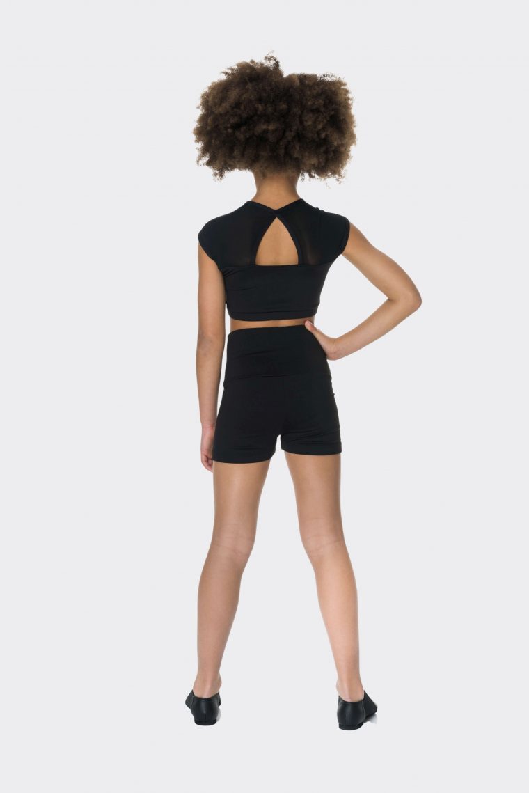 black high waist dance shorts