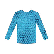 Long Sleeve Fishnet Top blue 1980s costumes