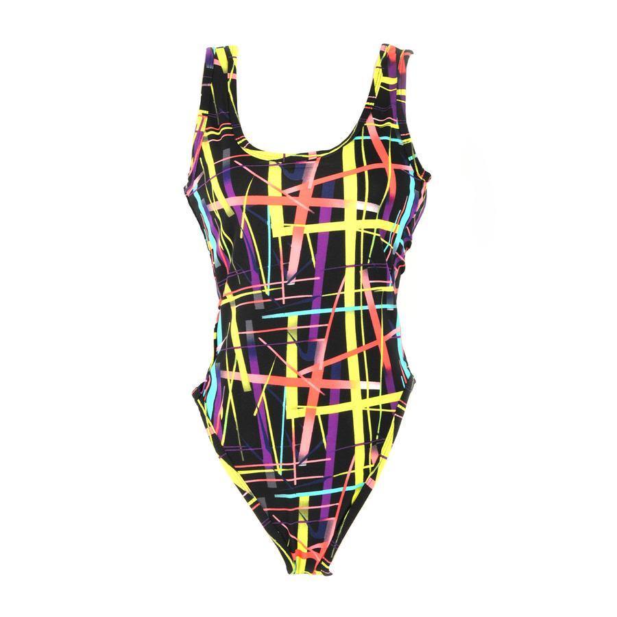 neon stripes 1980s leotard costume party