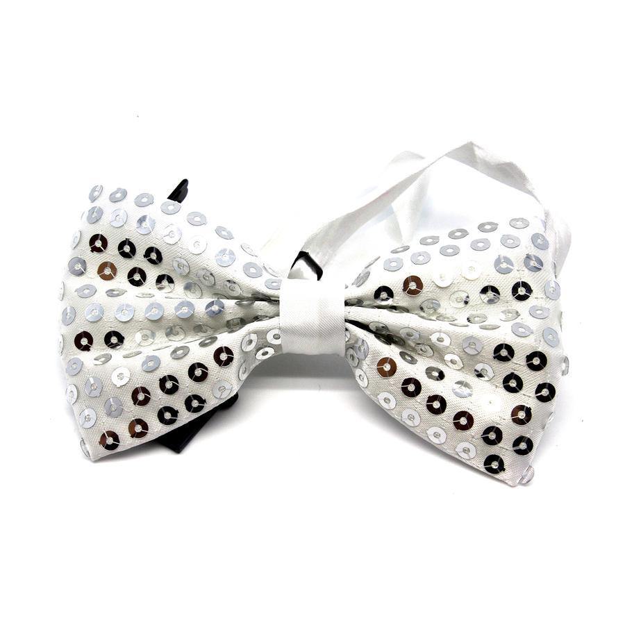 sequin bow tie costume silver