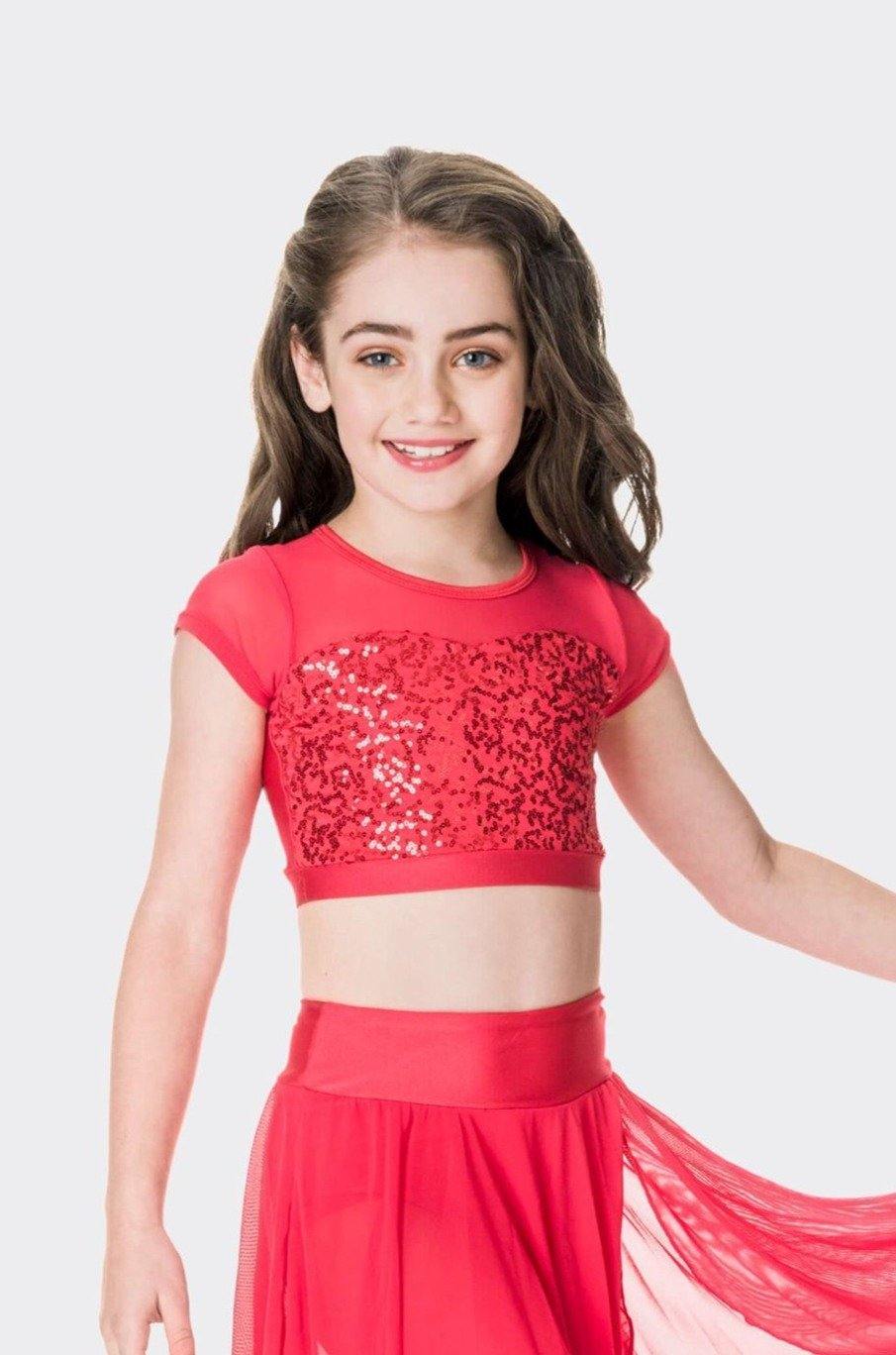 Attitude Sequin Crop Top | Red  Dancewear Australia