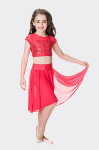 Attitude Sequin Crop Top | Red  Dancewear Australia