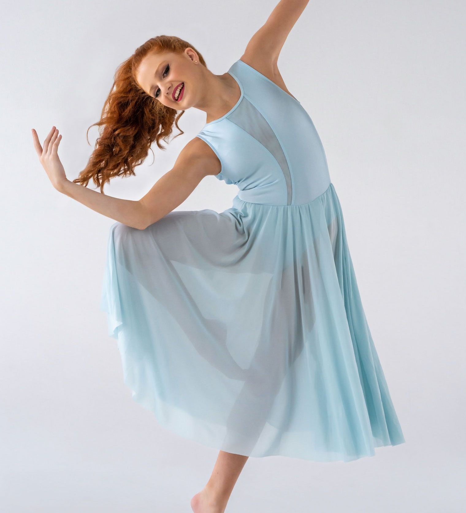 blue lyrical dress dance costume