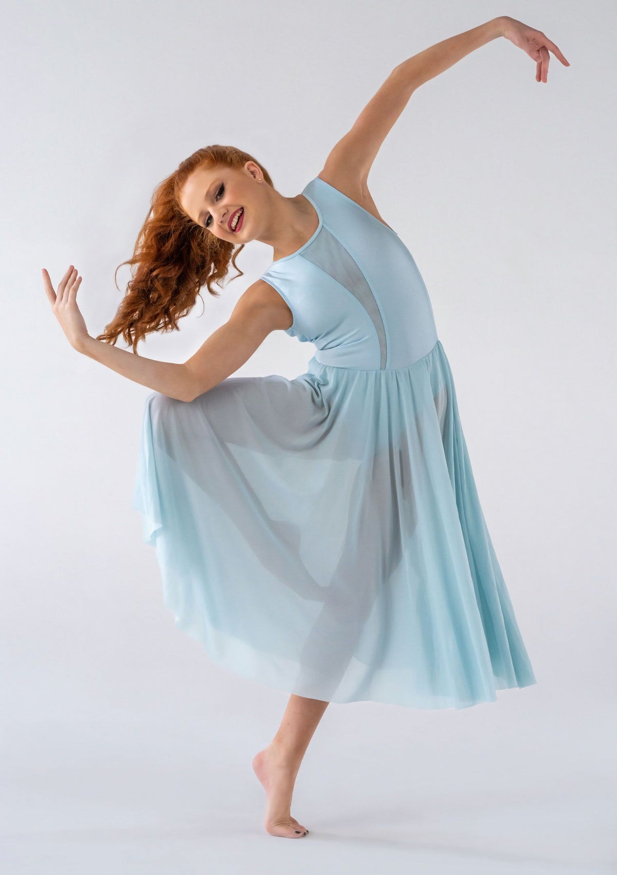 blue lyrical dress dance costume