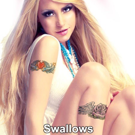 Swallows Body Bands Tattoos