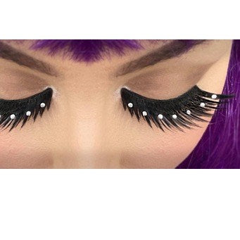 Eyelashes - Black with Crystals