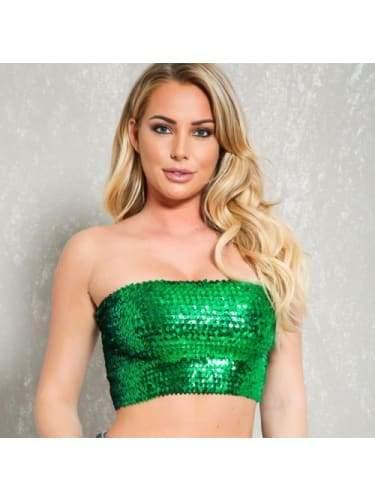 Adult Sequin Bandeau Tube Top (Gold) Sparkly Costume Dress Up