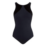 Cassie Velvet Leotard, Black