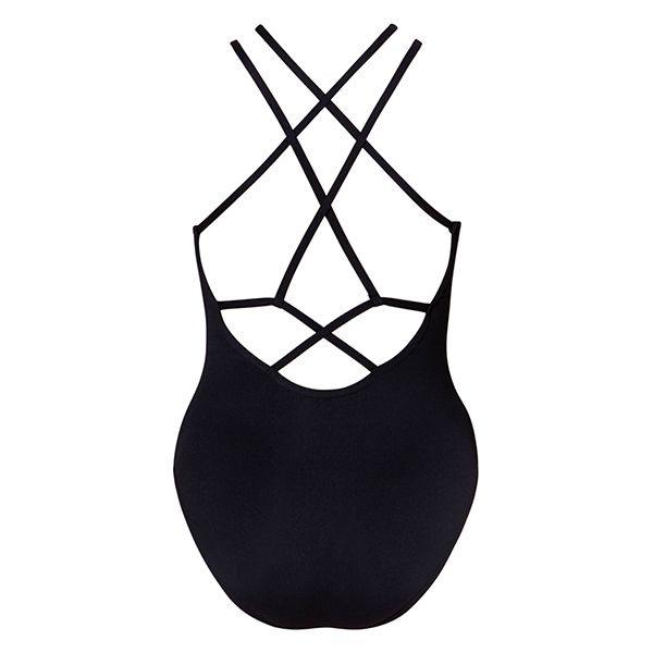 strappy back leotard dancewear in black by energetiks