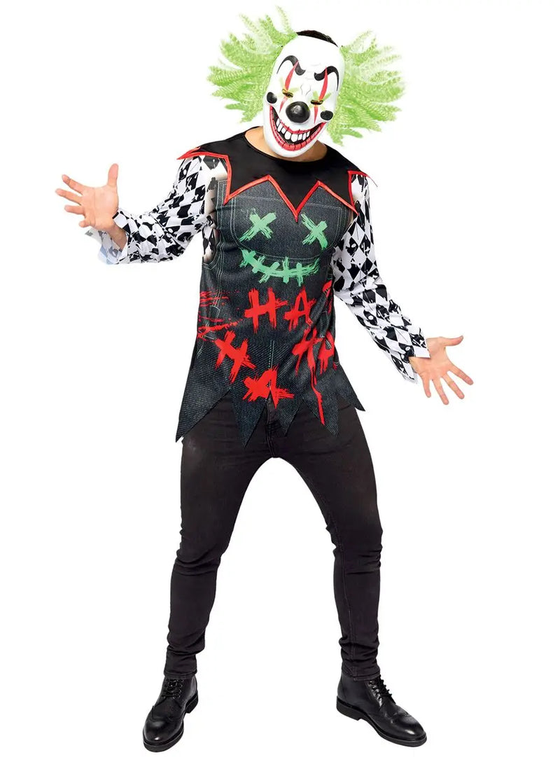 Mens Creepy HAHA Clown Costume