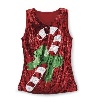sequin candy cane singlet christmas