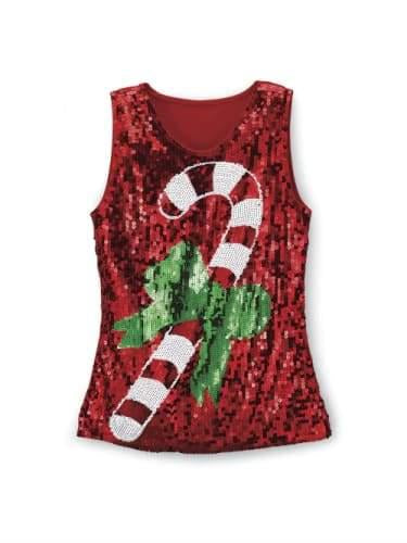 sequin candy cane singlet christmas