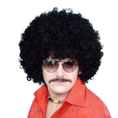 black afro 9" wig studio 54 disco pimp