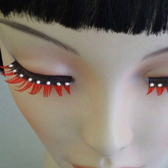 Eyelashes - Black/Red with crystals