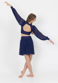 mesh lyrical skirt dance costume