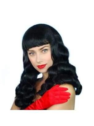 Bettie Paige Burlesque Black Wig  1940s inspired wig for costume party