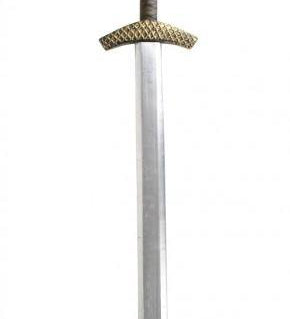 King Arthur when you turn up to your next medieval themed party with this knight costume sword 