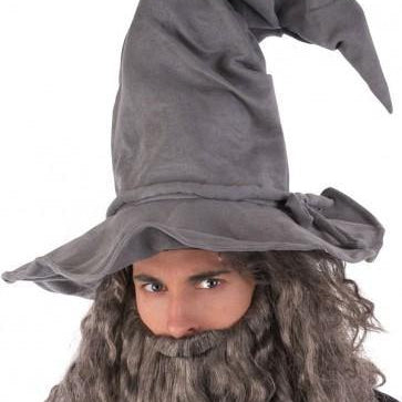 wired grey wizard hat adjustable halloween costume