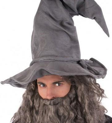 wired grey wizard hat adjustable halloween costume