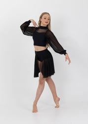 mesh lyrical skirt dance costume