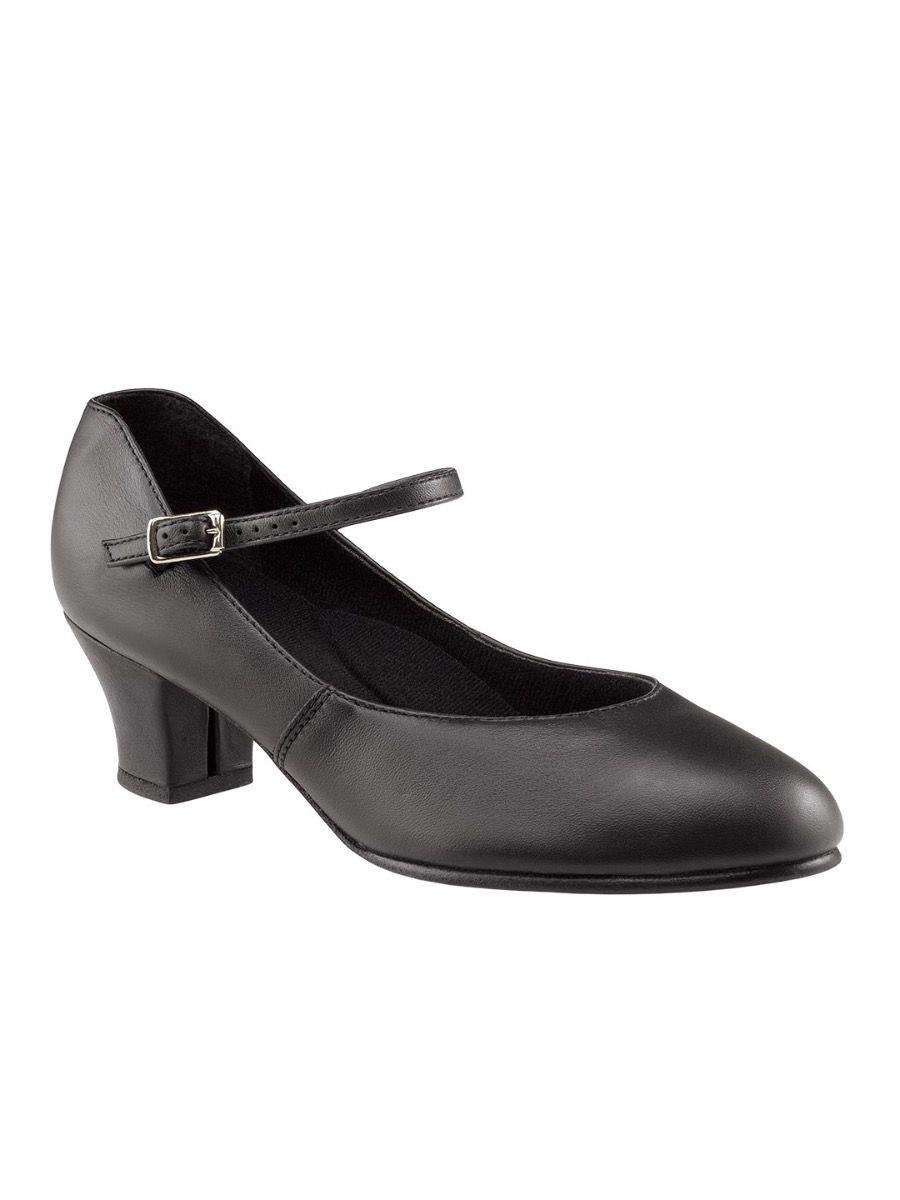 Leather Jr. Footlight Cuban Heel- Black 551 Capezio  Dancewear Australia