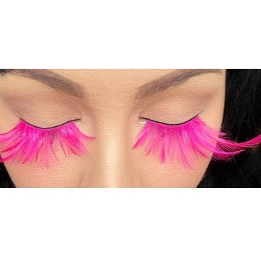 Eyelashes - Long Pink Feathers