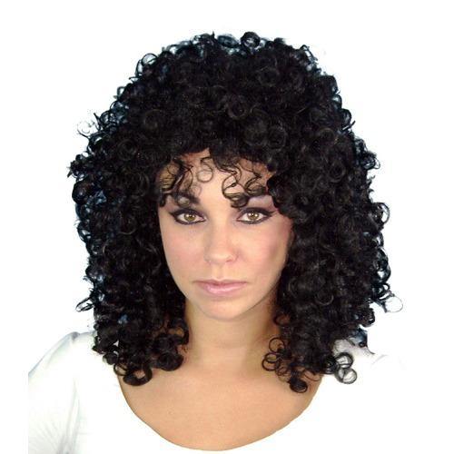 glamour ringlets wig black perm 1980s 