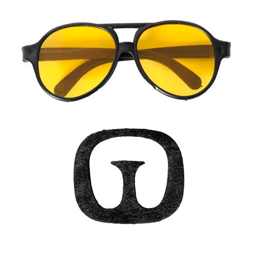 Rapper Glasses & Moustache Set