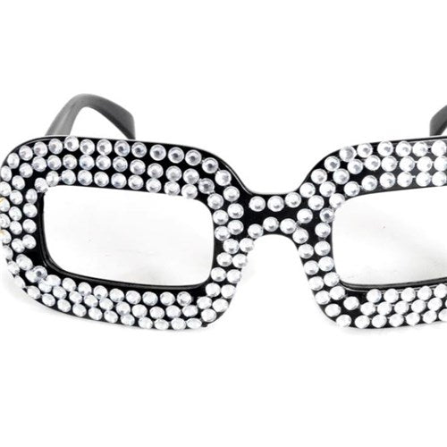 Party Glasses - 70s Silver Diamonte