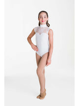 Deco Lace Leotard - White