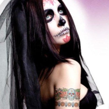 Skull Day of the Dead Body Bands Tattoo