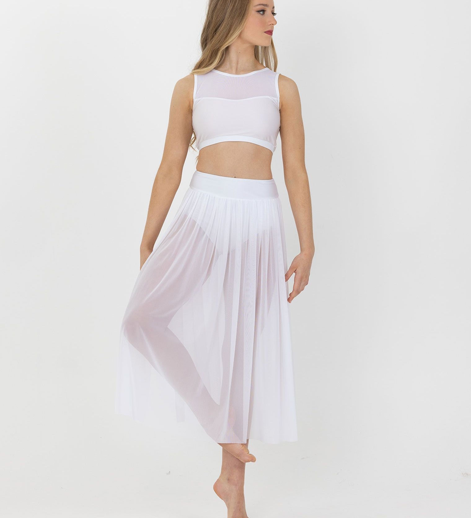mesh lyrical skirt dance costume