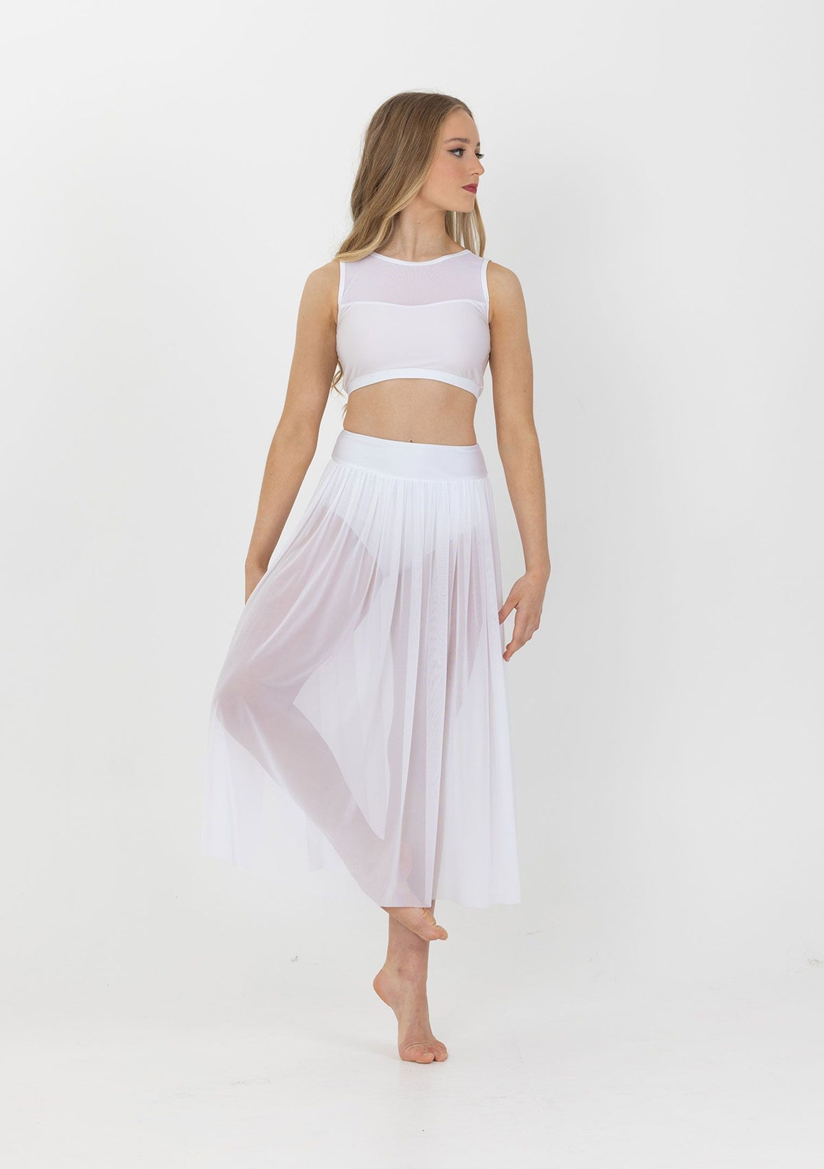 mesh lyrical skirt dance costume