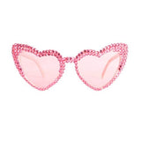 Party Glasses - Pink Heart Diamontes