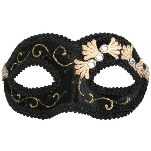 Black Velvet Eye mask - Masquerade party costume 
