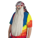 Extra Long Beard with Moustache - Grey