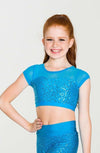 Attitude Sequin Crop Top | Turquoise  Dancewear Australia