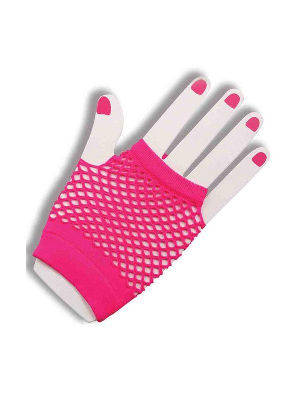 Short Fishnet Gloves - Hot Pink  Dancewear Australia