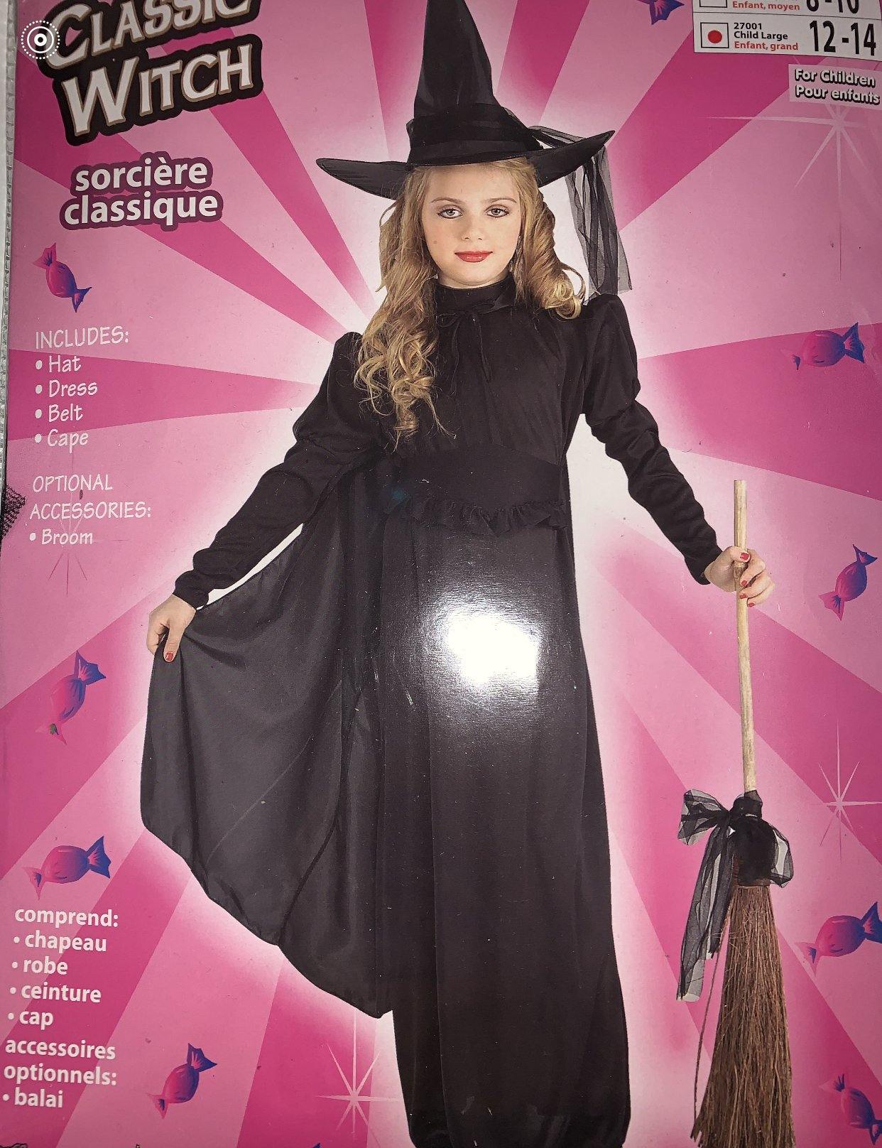 Classic Witch Costume -Child Large (12-14)