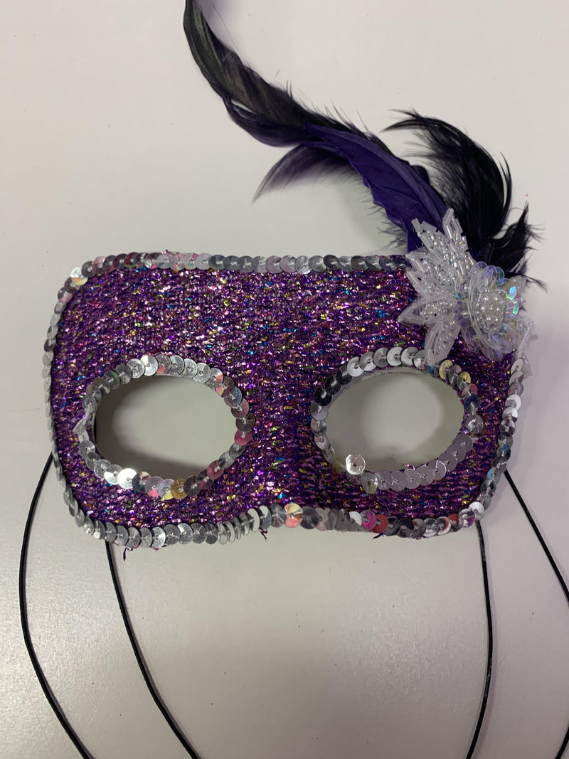 Mask - Purple & Silver Glitter