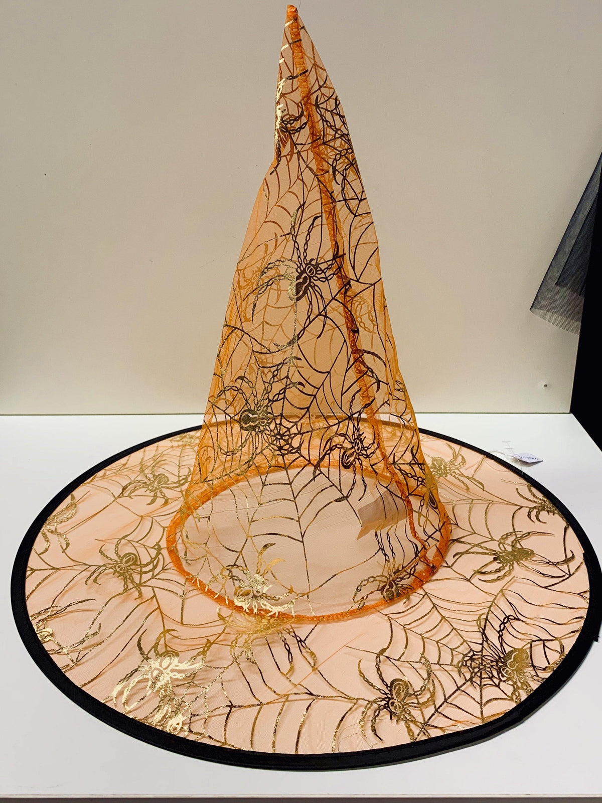 Witch Hat - Orange with Gold Spiders/Webs  Dancewear Australia