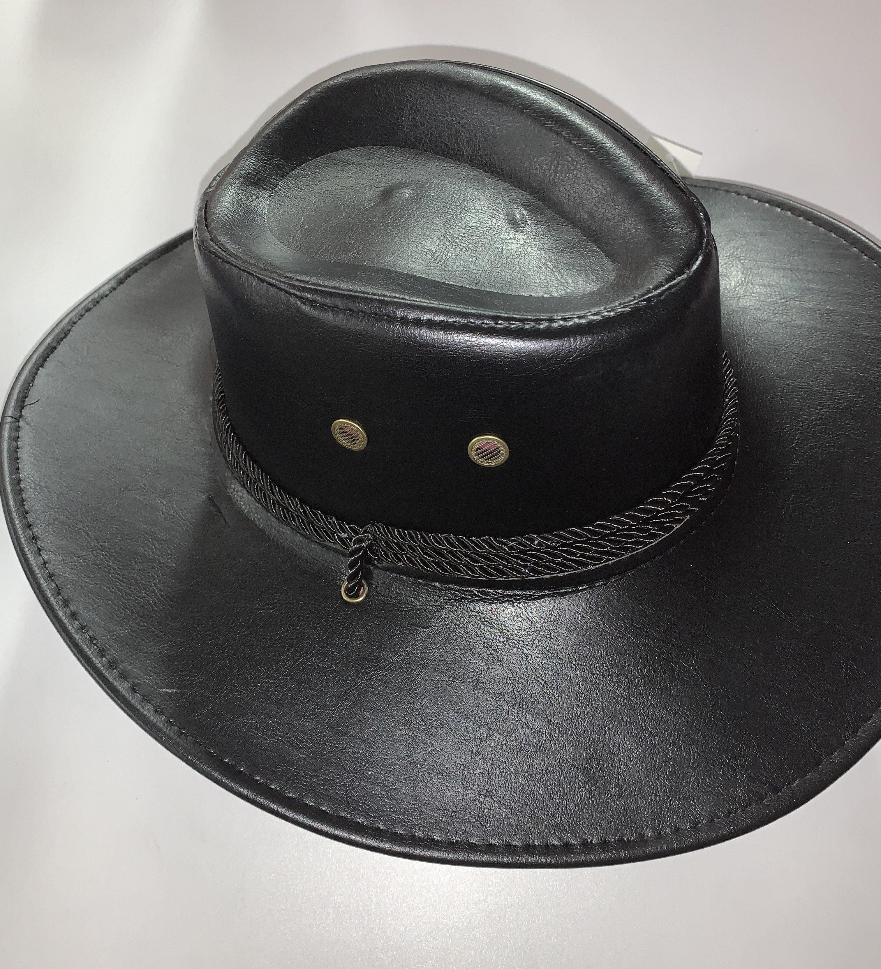 cowboy hat australia black leather costume